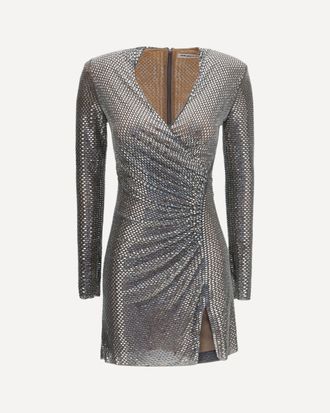 Self Portrait Jewel-detail wrap Dress Female 10
