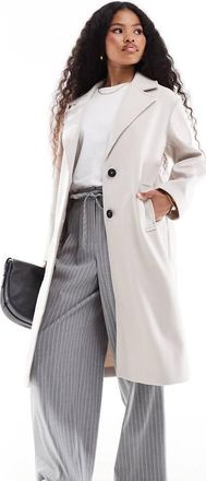 Asos Petite ASOS DESIGN Petite chuck on formal coat in cream-Black