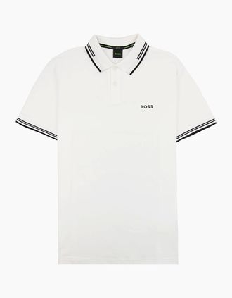 HUGO BOSS Mens Hugo Boss Paul Slim Fit Polo White 100 - Size: 42