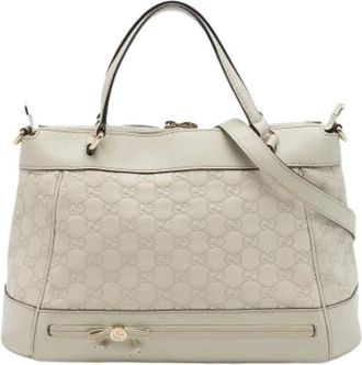Gucci Pre-owned Mayfair - Dames - Vintage Handtas - Beige - ONE Size - Leer - Vintage