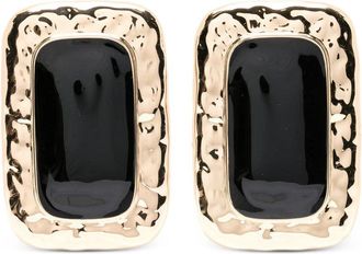 Self Portrait Large Mottled Gold Black Earrings