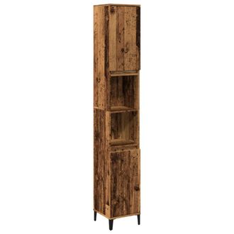 vidaXL Armario De Ba&ntilde;o Madera De Ingenier&iacute;a Envejecida 30x30x190 Cm Vidaxl