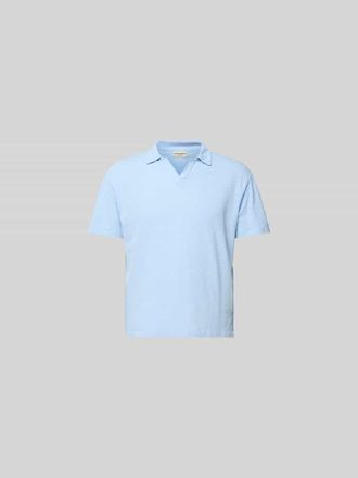 Officine G&eacute;n&eacute;rale Poloshirt mit V-Ausschnitt in Hellblau, Gr&ouml;&szlig;e M