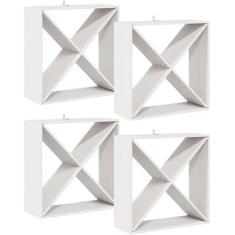 vidaXL Wine Rack 4 pcs White 62 x 25 x 62 cm Solid Pine Wood vidaXL