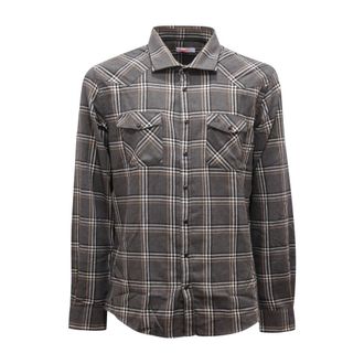 Sun 68 Casual Shirts, male, Gray, Size: M S44112 4701 Flannel Shirt