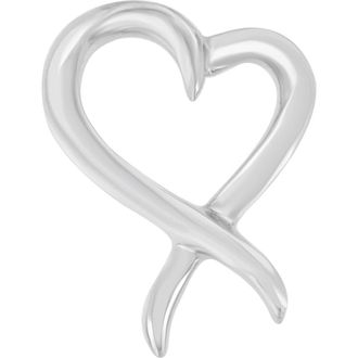 House of Brilliance 925 Sterling Silver Open Heart-Shaped Awareness Ribbon Pendant Necklace in White at Nordstrom