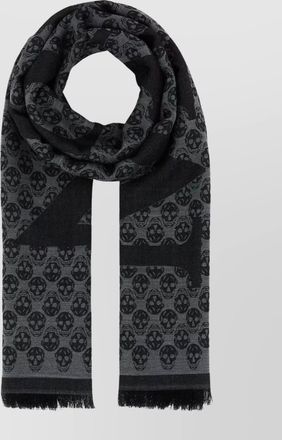 Alexander McQueen wool logo-embroidered scarf