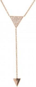 Allurez 0.10ct 14k Rose Gold Diamond Pave Triangle Lariat Necklace