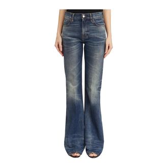 Haikure Vintage Blue Flora Jeans - Dames - Flared Jeans - Blauw - W24 - Jeans
