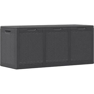 vidaXL Baule da Giardino 270 L Nero in Rattan PP vidaXL