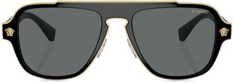 Versace aviator-frame sunglasses - unisex - Metal - 56 - Black