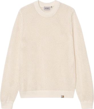 Carhartt Work in Progress Stockton Sweater - Heren - Ronde hals truien - Beige - S - Katoen - Truien & Vesten