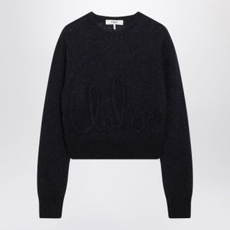 Chlo&eacute; Navy Blue Alpaca Blend Sweater