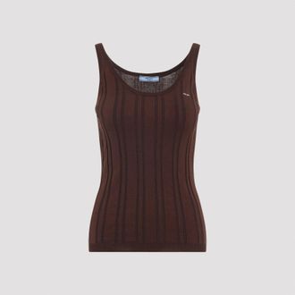 Prada Geribbelde gebreide tanktop van Prada