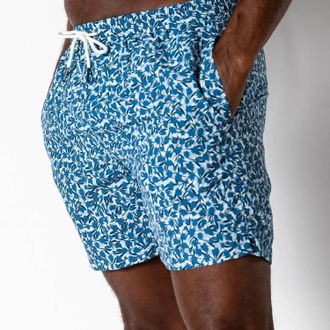 Duck Head Mens Sailport Printed Swim Short In Shadow Blue
