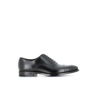 Henderson Klassieke Oxford Zwarte Leren Schoenen - Heren - Nette schoenen - Zwart - 46 EU - Schoenen
