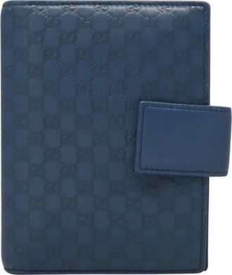 Gucci Micro Guccissima Blue Leather Wallet (Pre-Owned)