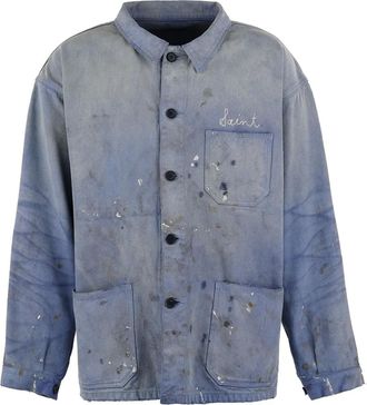 Saint Mxxxxxx Camicia con effetto vissuto - Blu