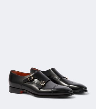 Santoni Leather monk strap shoes