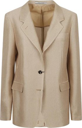 Tagliatore Jasjes - Dames - Blazers - Beige - M - Leer - Jassen