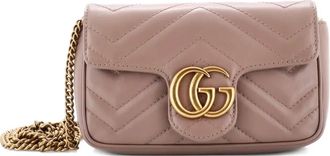 Gucci Borsa a tracolla GG Marmont super mini in pelle matelass&egrave; con battente - Toni neutri