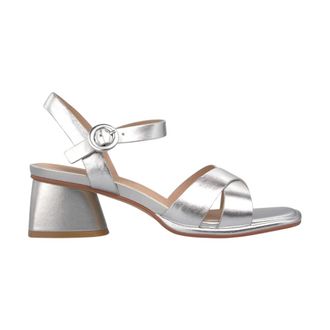 Alma En Pena Sandalia de Tac&oacute;n con Punta de Piel - Shoes - Mujer - Gris - 37 EU