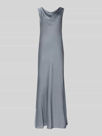 Swing Abendkleid mit Wasserfall-Ausschnitt in Bleu, Gr&ouml;&szlig;e 32