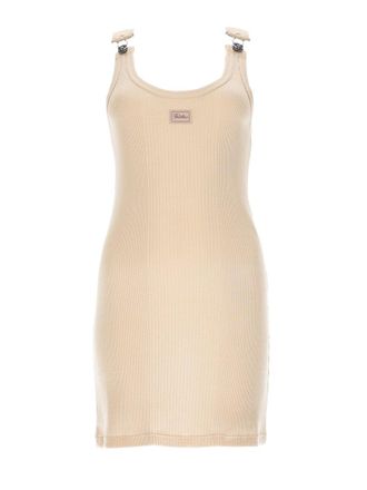 Jean Paul Gaultier Fitted Ribbed Buckle Detail Mini Dress