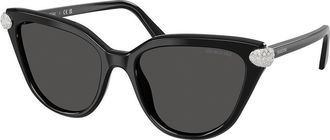 Swarovski SK6039F Asian Fit 100187 Womens Sunglasses Black Size 56