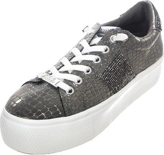 Steve Madden Lage Veterschoenen - Dames - Sneakers - Grijs - 35 1/2 EU - Leer - Schoenen