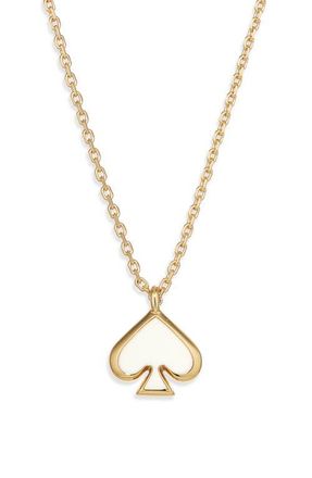 Kate Spade New York mini spade pendant necklace in White at Nordstrom