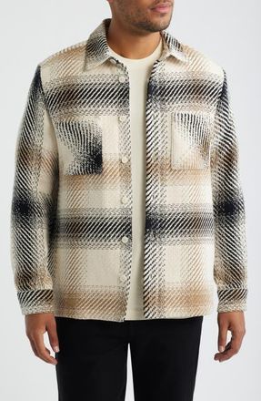 Wax London Whiting Sun Check Overshirt in Ecru/natural at Nordstrom, Size Xx-Large