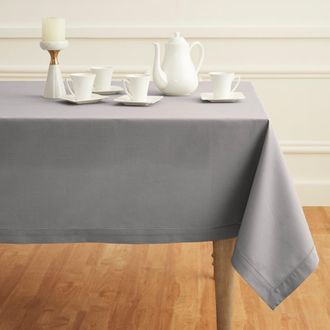 Solino Home Cotton Linen Hemstitch Tablecloth for Dining Table, Holiday and Everyday Dining Table Decor in Light Grey at Nordstrom, Size Xx-Small