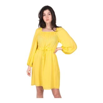 Dorothee Schumacher Elegante Citroen Gele Jurk - Dames - Korte kleedjes - Geel - M - Katoen - Kleedjes