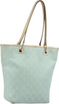 Gucci Pre-owned Vintage GG Canvas Tote - Dames - Vintage Shopper - Blauw - ONE Size - Vintage