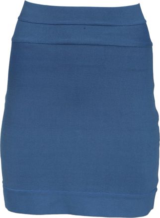 H&eacute;rve L&eacute;ger Fitted Mini Skirt in Light Blue Rayon
