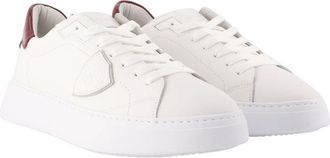 Philippe Model Mens Temple Low Man Sneakers - Philippe Model Leather White Shoes