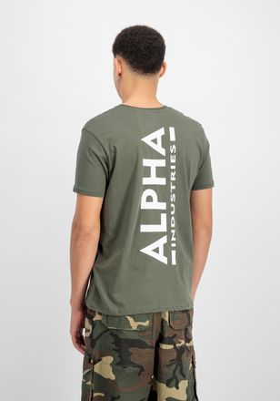 Alpha Industries T-Shirt ALPHA INDUSTRIES Backprint T-Shirt, Herren, Gr. XXL, schwarz olive, Obermaterial: 100% Baumwolle, Shirts T-Shirt