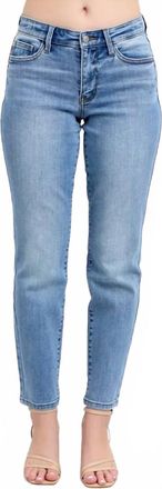 Judy Blue Mid Rise Vintage Wash Slim Jeans In Medium Denim