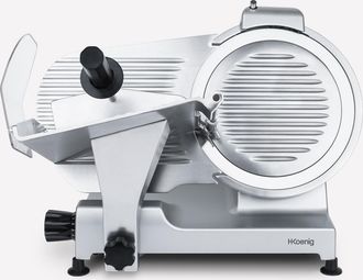 H.Koenig Msx300 Cortafiambres Profesional El&eacute;ctrico, Cuchilla Italiana, 30 Cm, Potencia 380w, 280 Rpm, Ajuste De Grosor Del Corte Hasta 25 Mm, Acero Inoxidable