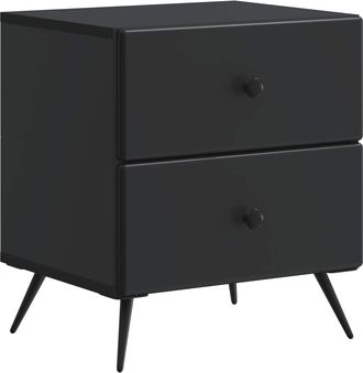 vidaXL Armario De Noche Negro 43 X 34,5 X 47,5 Cm Madera De Ingenier&iacute;a Vidaxl