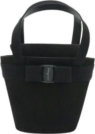 Ferragamo Bolso de mano Vara de ante Pre-owned - Pre-owned - Mujer - Negro - ONE SIZE