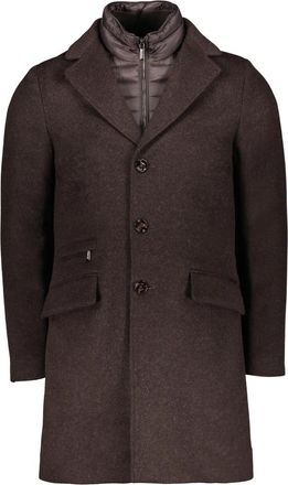 Moorer Harris-LE Padded Coat - Heren - Mantel - Bruin - XS - Wol - Jassen