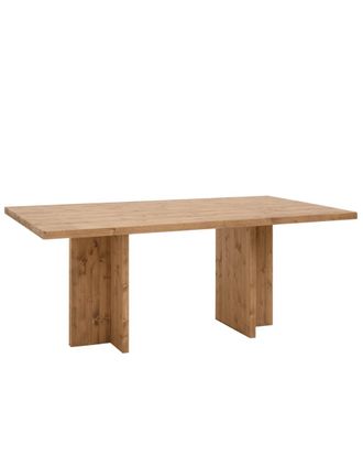 Deco Wood Mesa de comedor de madera maciza en tono roble oscuro 180x75cm