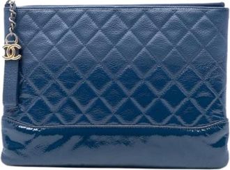 Chanel Pre-owned Clutches, female, Blue, Size: ONE SIZE Pre-owned Leather Clutch