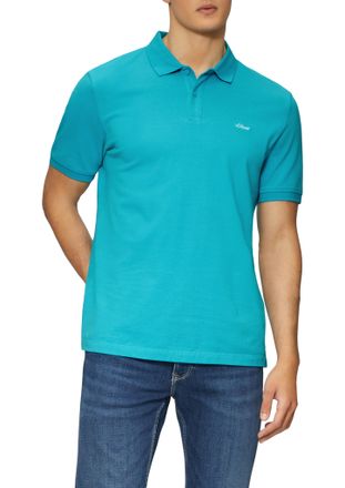 s.Oliver Poloshirt S.OLIVER, Herren, Gr. 3XL, blau (petrol), Jersey, Obermaterial: 100% Baumwolle, regular fit h&uuml;ftlang, Rundhals, Rippb&uuml;ndchen, Shirts Poloshi