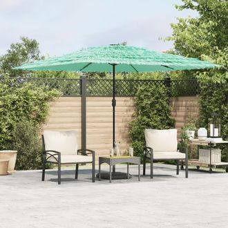 Berkfield Home Garden Parasol with Steel Pole Green 290x290x238 cm | Size: 290 x 290 x 238 cm