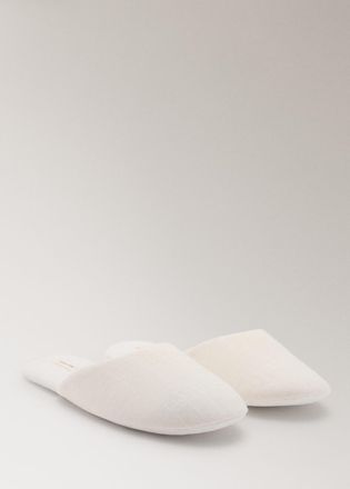 Mango Pantofole cotone texture bianco avorio - Donna - 37 - MANGO