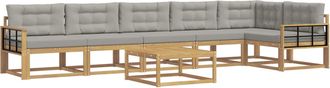 vidaXL Conjunto De Sof&aacute;s De Exterior 7 Uds. Blanco Y Gris Claro Vidaxl