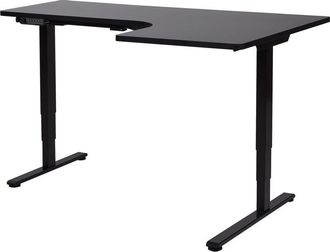 Beliani Beliani - Escritorio Esquinero Regulable El&eacute;ctrico Forma De L 160 X 59 Cm Derecho Tablero Negro Base Negra Destines